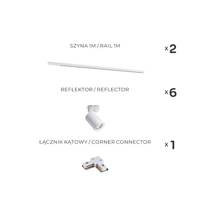 Zuma Line - Kiskojärjestelmään tarkoitettu 6xGU10/35W/230V spottivalaisin, valkoinen