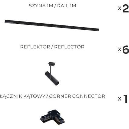 Zuma Line - Kohdevalaisin kiskojärjestelmään 6xGU10/35W/230V, musta
