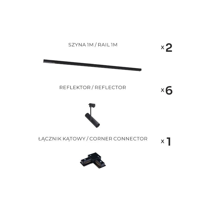 Zuma Line - Kohdevalaisin kiskojärjestelmään 6xGU10/35W/230V, musta