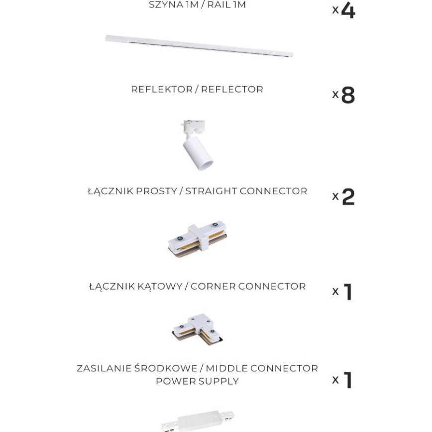 Zuma Line - Kiskovalaisin 8xGU10/35W/230V, valkoinen