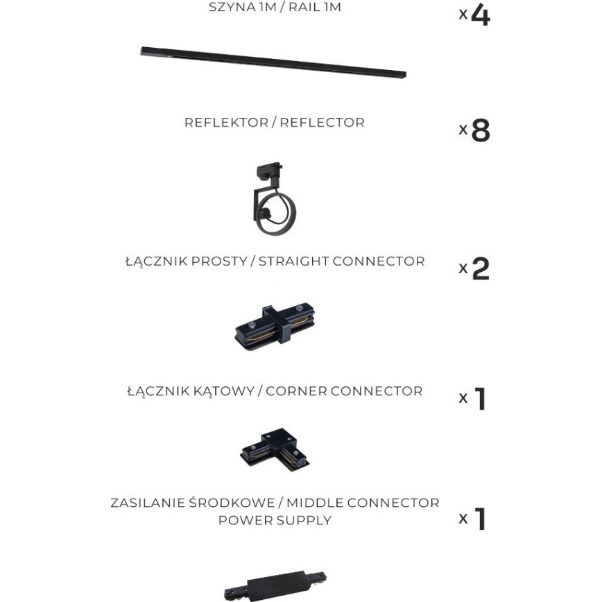 Zuma Line - Kiskovalaisin 8xGU10/15W/230V musta