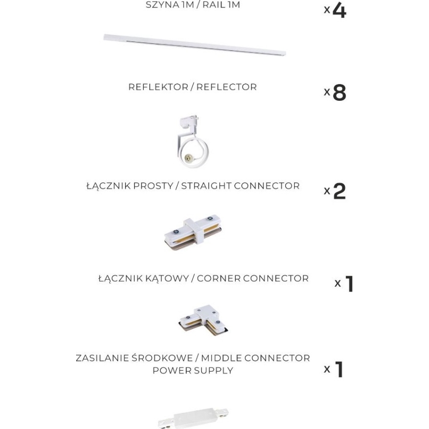 Zuma Line - Kiskovalaisin 8xGU10/15W/230V, valkoinen