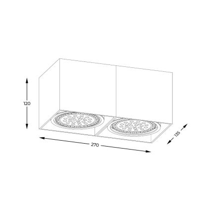 Zuma Line - Kohdevalo 2xGU10-ES111/15W/230V musta