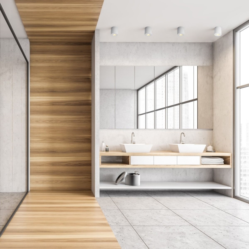 Zuma Line - LED RGBW himmennettävä kylpyhuoneen alasvalaisin 1xGU10/6W/230V IP44 valkoinen + kaukosäädin