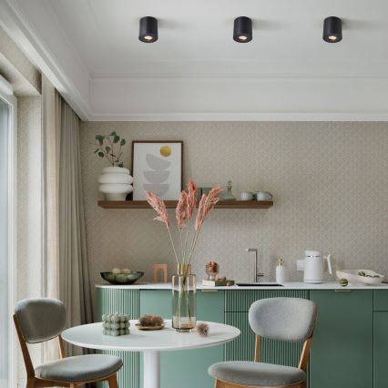 Zuma Line - LED RGBW himmennettävä kylpyhuoneen kohdevalaisin 1xGU10/6W/230V IP44 musta + kaukosäädin