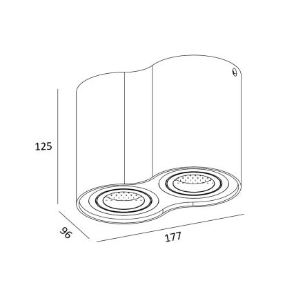Zuma Line - Kohdevalo 2xGU10/50W/230V valkoinen