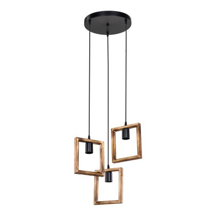 Zuma Line - Kattokruunu johdossa 3xE27/20W/230V mänty/musta