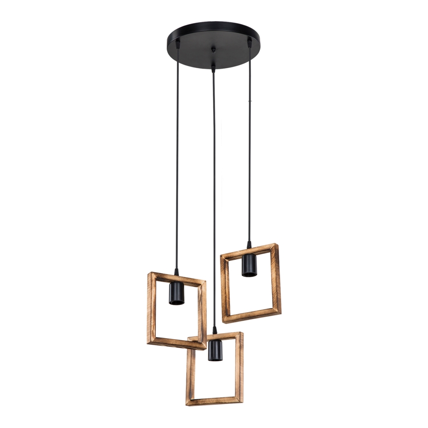 Zuma Line - Kattokruunu johdossa 3xE27/20W/230V mänty/musta