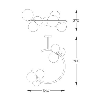 Zuma Line - Riippukattokruunu 6xG9/33W/230V kulta