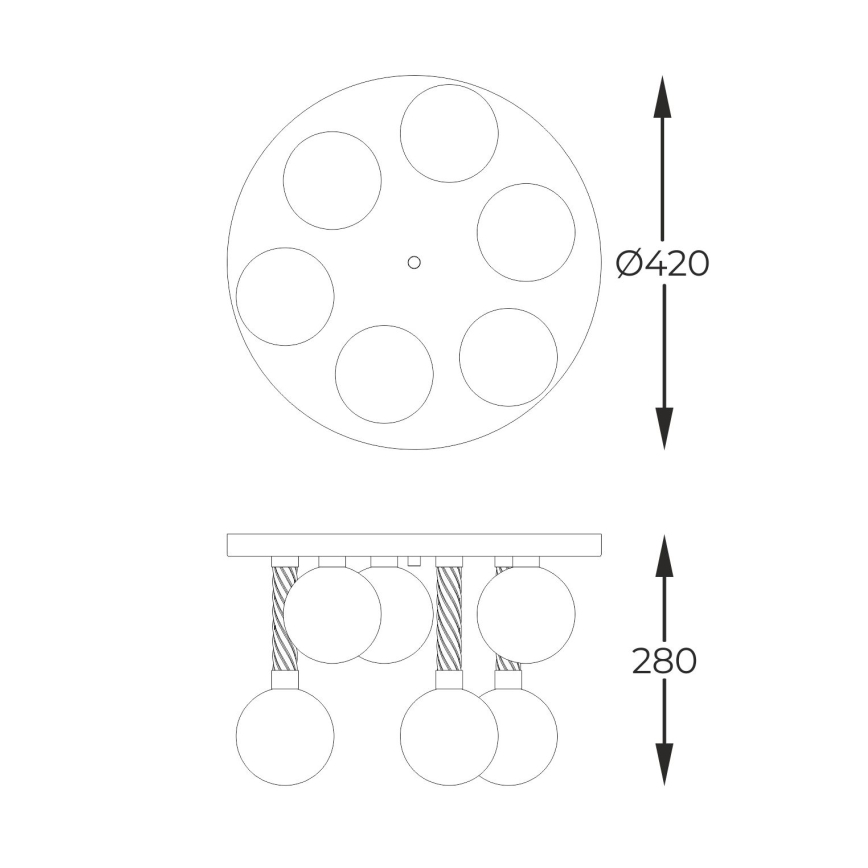 Zuma Line - Kiinteä kattokruunu 6xG9/6W/230V messinki