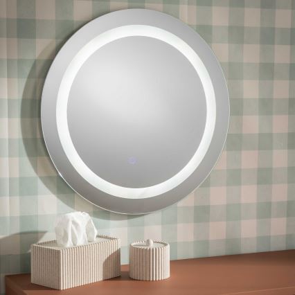 Zuma Line - LED-kylpyhuoneen seinäpeili LED-taustavalolla, 36 W, 230 V, 3000/4000/6000 K, halkaisija 60 cm, IP44