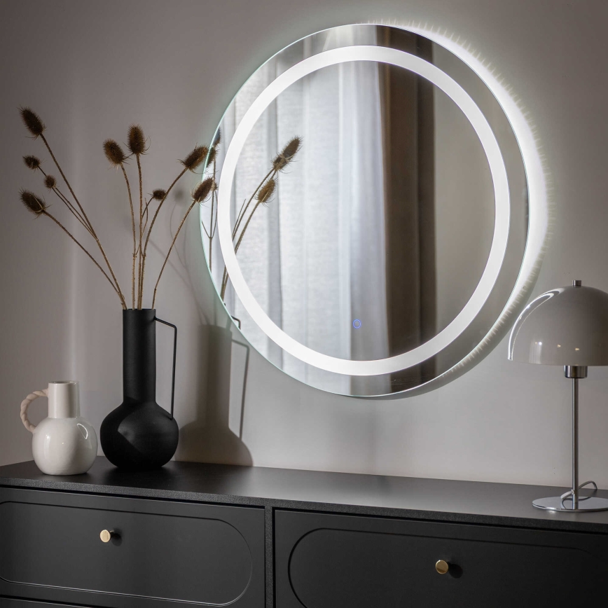 Zuma Line - LED-kylpyhuoneen seinäpeili integroidulla valaistuksella, 36 W, 230 V, 3000/4000/6000 K, Ø 80 cm, IP44