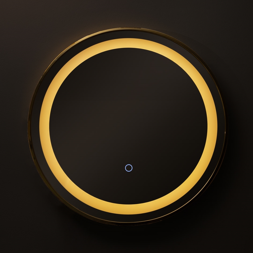 Zuma Line - LED Kylpyhuone seinä peili taustavalolla LED/24W/230V 3000/4000/6000K halkaisija 60 cm IP44 kulta