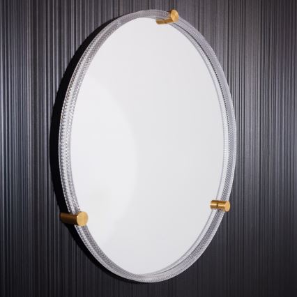 Zuma Line - LED Kylpyhuone seinä peili taustavalolla LED/24W/230V 3000/4000/6000K halkaisija 60 cm IP44 läpinäkyvä/kulta