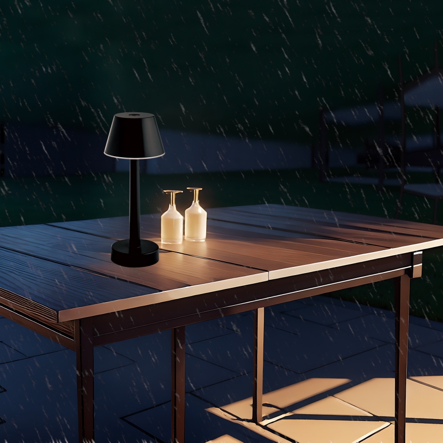 Zuma Line - LED RGBW himmennettävä ladattava pöytävalaisin LED/0,7W/1300 mAh IP44 musta