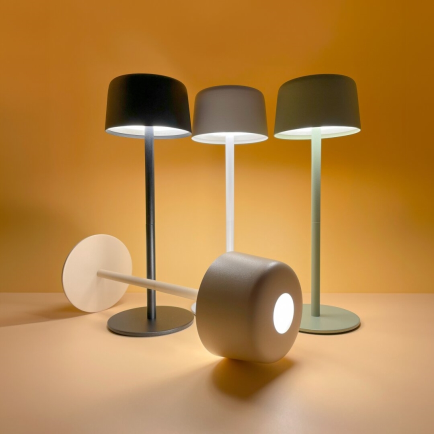 Zuma Line - LED himmennettävä ladattava pöytävalaisin LED/2W/1200 mAh IP44 valkoinen