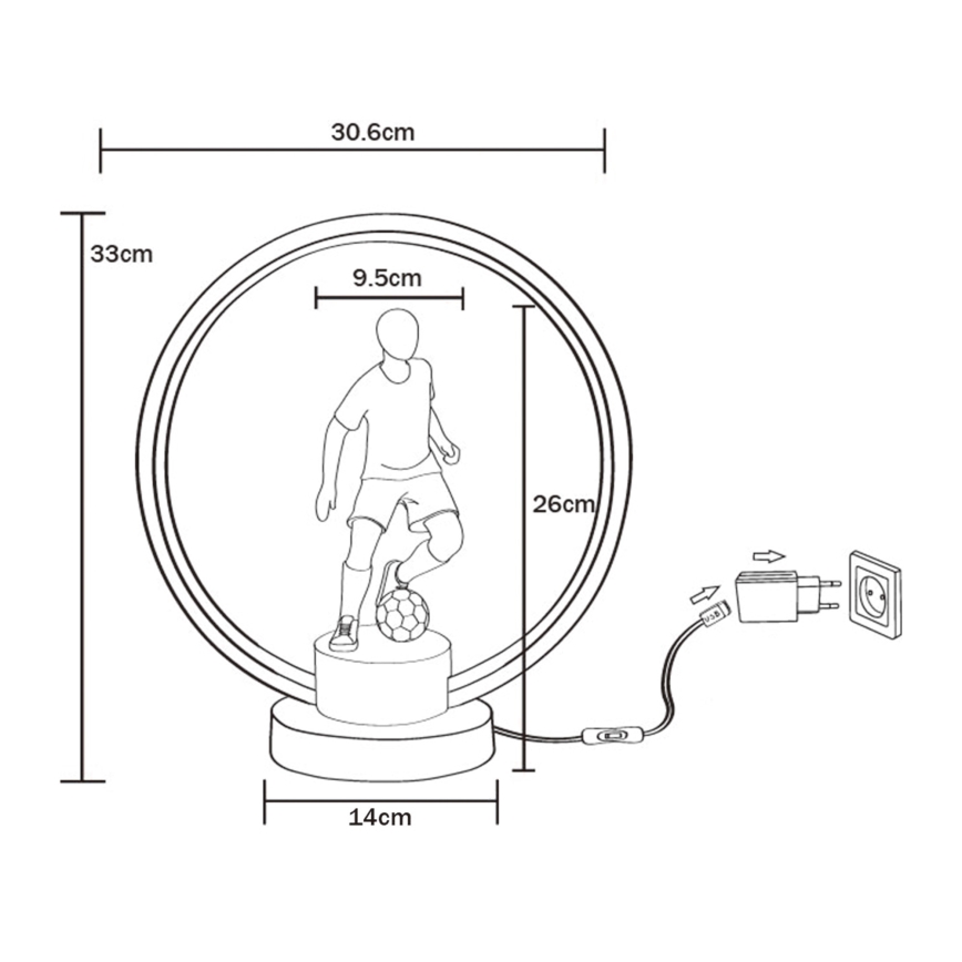 Zuma Line - LED-pöytävalaisin LED/4W/5V musta/valkoinen