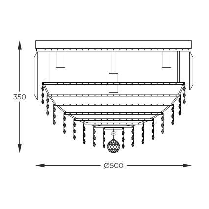 Zuma Line - Kattovalo 7xE14/40W/230V halkaisija 50 kulta