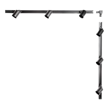 Zuma Line - Kohdevalaisin kiskojärjestelmään 6xGU10/10W/230V musta + kiskojärjestelmän lisävarusteet