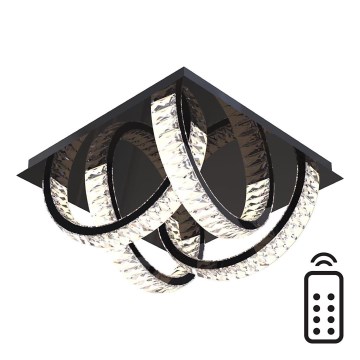 Zuma Line - LED Himmennettävä kristallikattovalaisin LED/23,5W/230V 2700-6000K musta + kauko-ohjaus
