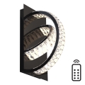 Zuma Line - LED himmennettävä kristalliseinävalaisin LED/18W/230V 2700-6000K musta + kaukosäädin