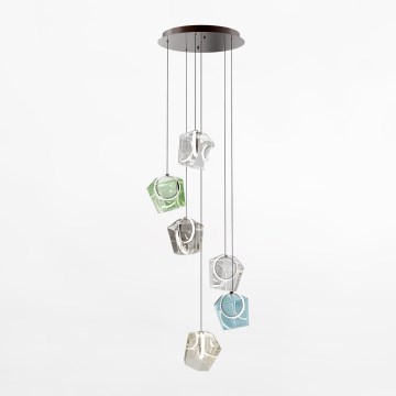 Zuma Line - LED-kattokruunu johdossa 6xLED/6W/230V musta/värikäs