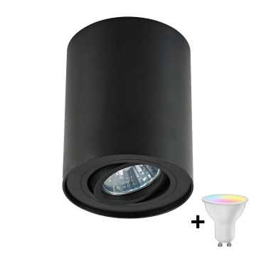Zuma Line - LED RGBW himmennettävä kohdevalaisin 1xGU10/4,8W/230V musta + kaukosäädin