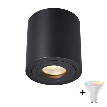 Zuma Line - LED RGBW himmennettävä kylpyhuoneen kohdevalaisin 1xGU10/4,8W/230V IP44 musta + kaukosäädin