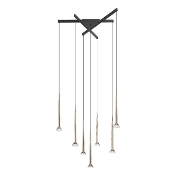 Zuma Line - LED-riippuvalaisin vaijerilla 7xLED/6W/230V musta/kultainen