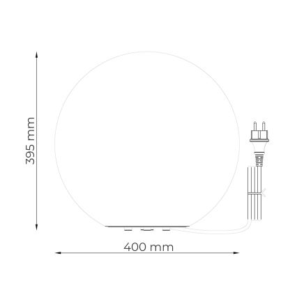 Zuma Line - Ulkovalaisin 1xE27/15W/230V pr. 40 cm IP44