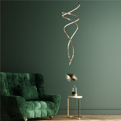 Zuma Line - Himmennettävä LED-kattokruunu johdossa LED/68W/230V 3000/4000/6000K Ruusukulta + kauko-ohjaus