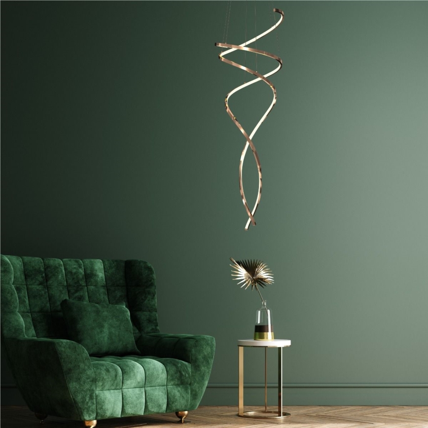 Zuma Line - Himmennettävä LED-kattokruunu johdossa LED/68W/230V 3000/4000/6000K Ruusukulta + kauko-ohjaus