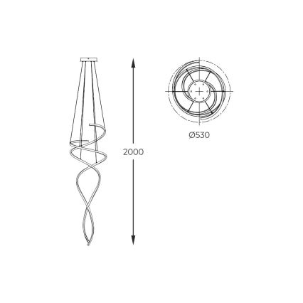 Zuma Line - Himmennettävä LED-kattokruunu johdossa LED/68W/230V 3000/4000/6000K Ruusukulta + kauko-ohjaus