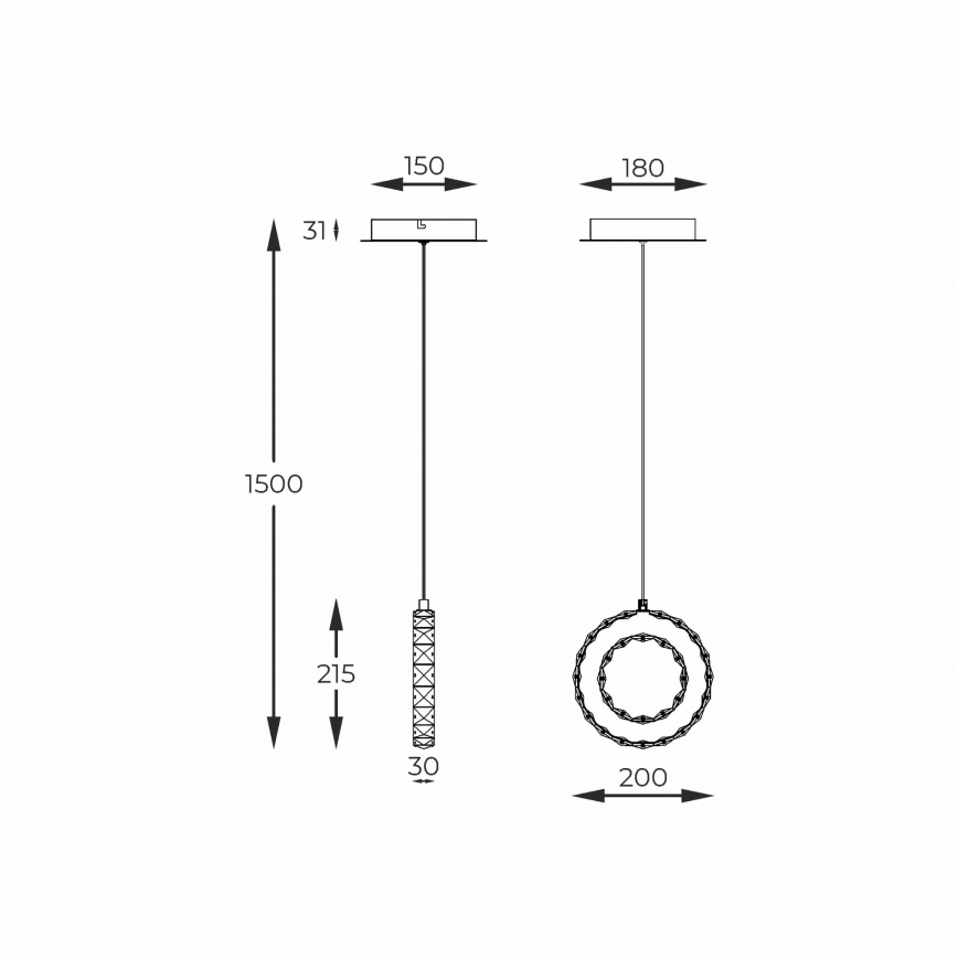 Zuma Line - himmennettävä LED-riippuvalaisin vaijerilla LED/10W/230V kultainen
