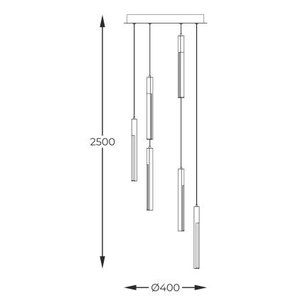 Zuma Line - LED himmennettävä riippuvalaisin johdolla LED/25W/230V
