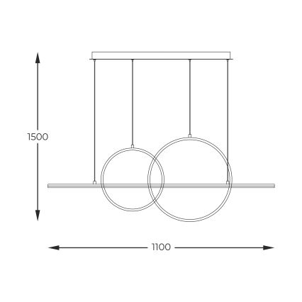Zuma Line - LED himmennettävä kattokruunu johdolla LED/34W/230V kulta