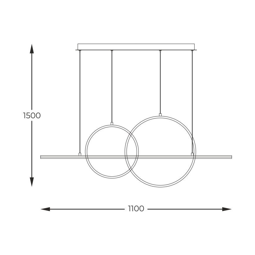 Zuma Line - LED himmennettävä kattokruunu johdolla LED/34W/230V kulta