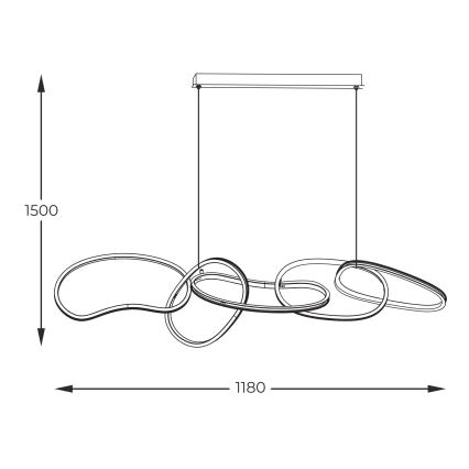 Zuma Line - LED himmennettävä kattokruunu johdolla LED/56W/230V kulta