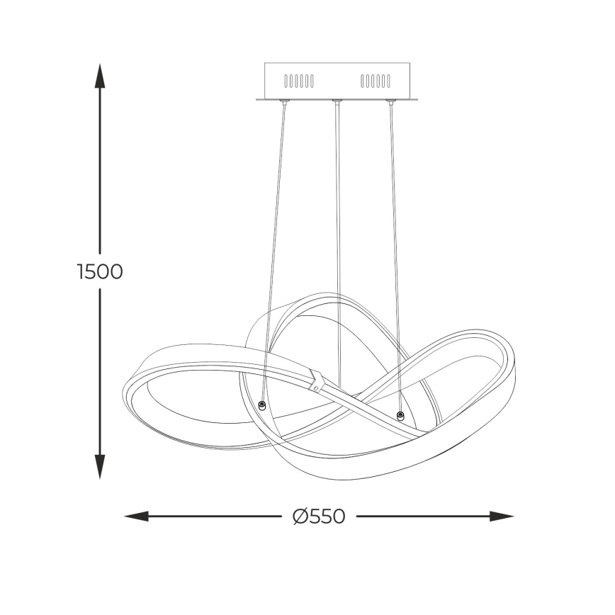 Zuma Line - LED himmennettävä kattokruunu johdolla LED/44W/230V musta