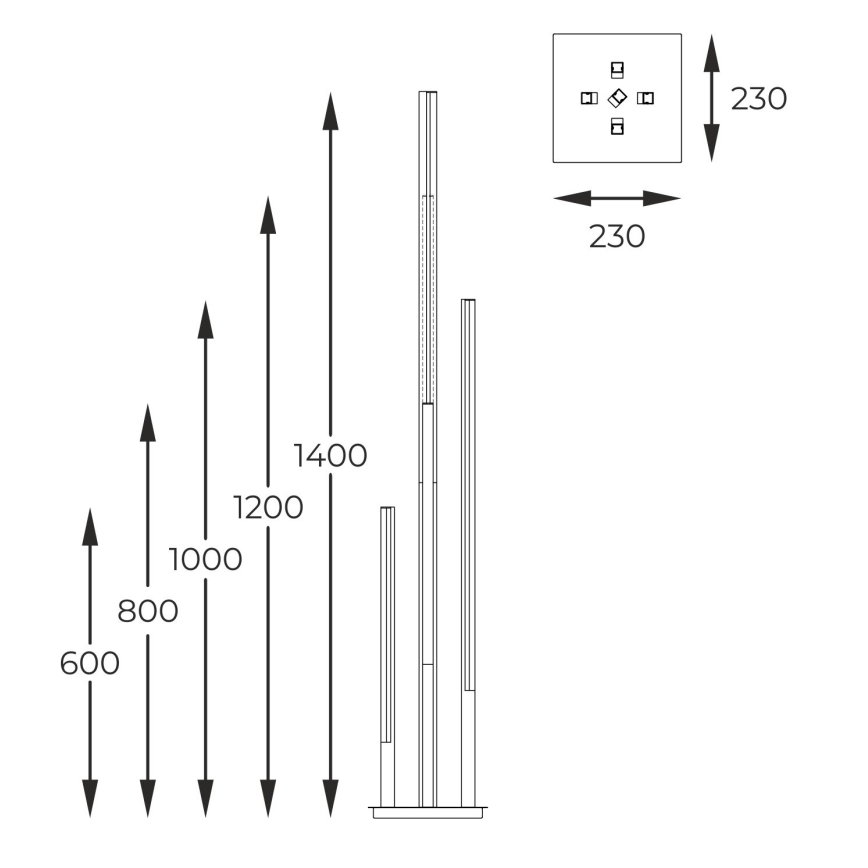 Zuma Line - LED himmennettävä lattiavalaisin LED/21W/230V