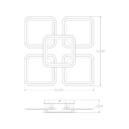 Zuma Line - Himmennettävä LED-kattovalaisin LED/55W/230V 3000-6000K musta + kauko-ohjaus