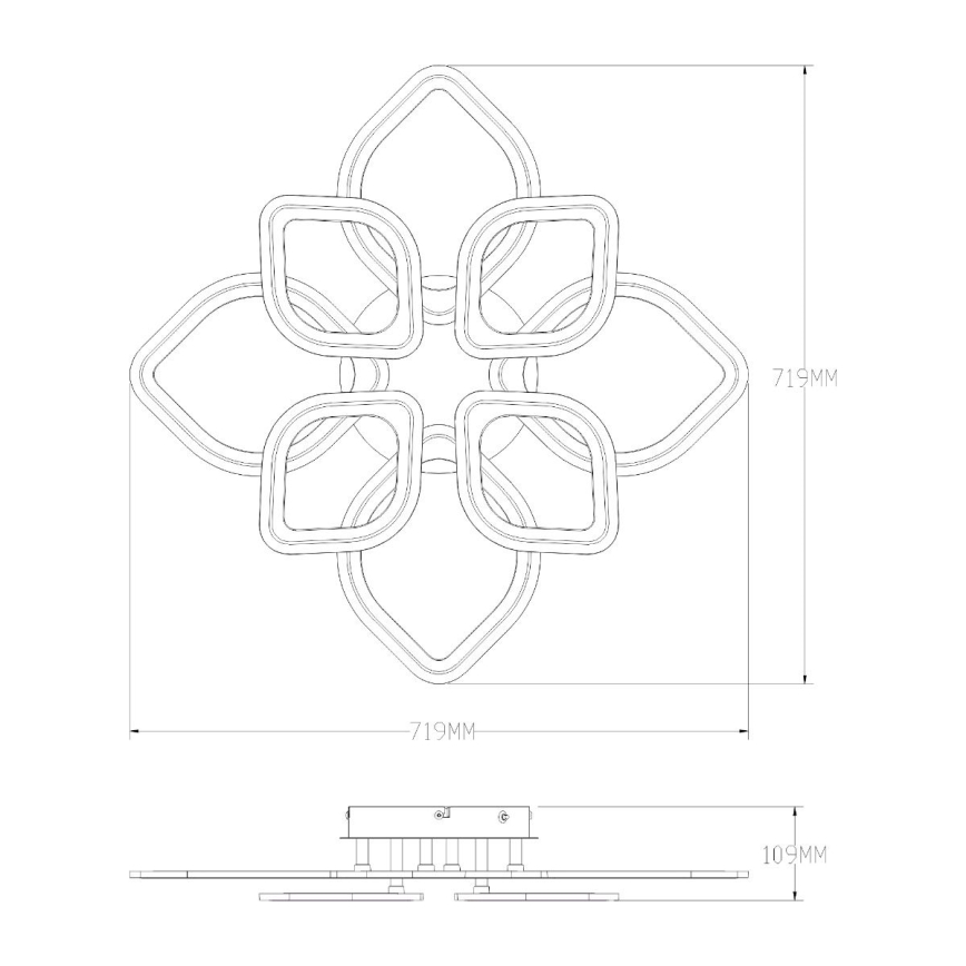 Zuma Line - Himmennettävä LED-kattovalaisin LED/75W/230V 3000-6000K musta + kauko-ohjaus
