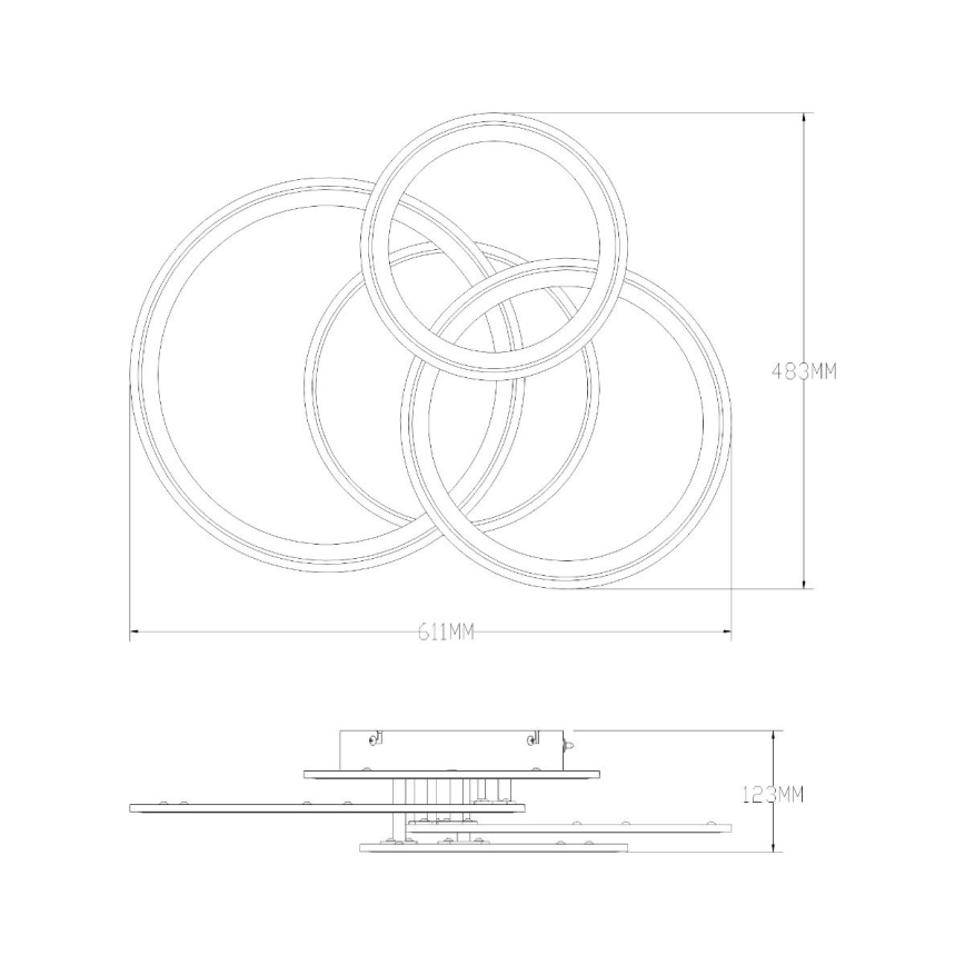 Zuma Line - Himmennettävä LED-kattovalaisin LED/55W/230V 3000-6000K valkoinen + kauko-ohjaus