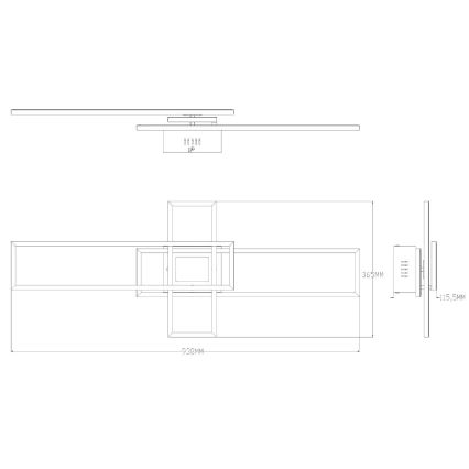 Zuma Line - Himmennettävä LED-kattovalaisin LED/55W/230V 3000-6000K musta + kauko-ohjaus