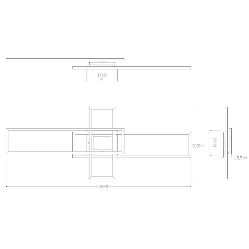 Zuma Line - Himmennettävä LED-kattovalaisin LED/55W/230V 3000-6000K musta + kauko-ohjaus