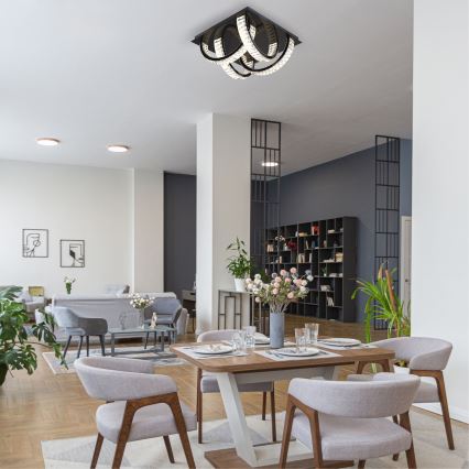 Zuma Line - himmennettävä kristallikatto LED-valaisin LED/23,5W/230V 2700-6000K musta + kaukosäädin