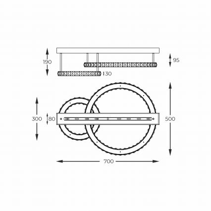 Zuma Line - himmennettävä LED-kattovalaisin LED/36W/230V kultainen