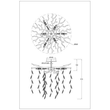 Zuma Line - Pinta-asennettava kattokruunu 6xG9/3,5W/230V Ø 50 cm kultainen