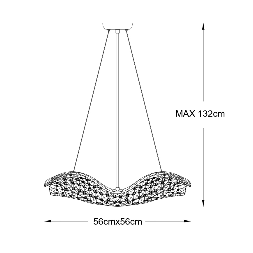 Zuma Line - Tyylikäs kattokruunu kaapelilla 8xG9/42W/230V kultainen