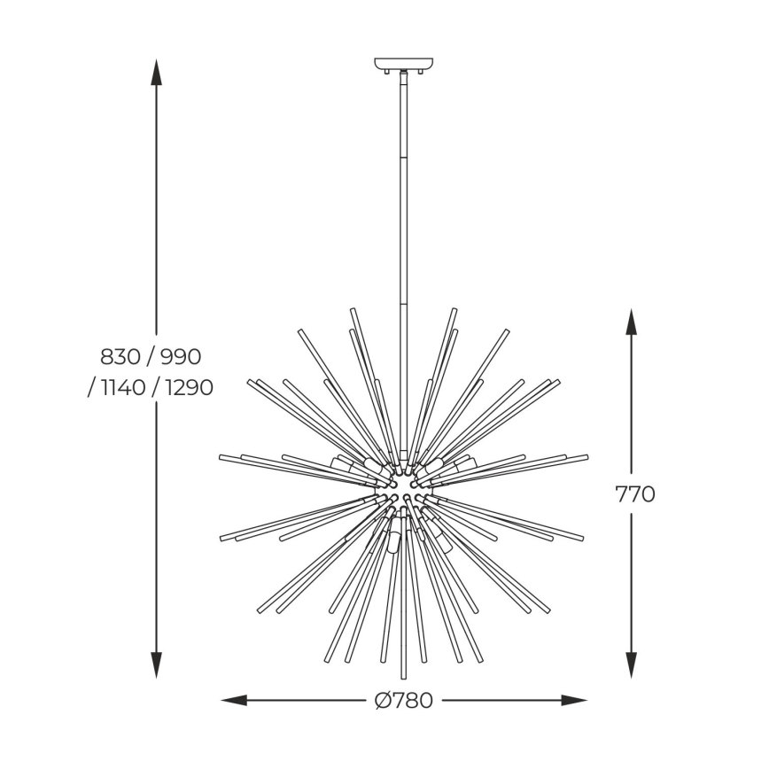 Zuma Line - Riippukattokruunu 9xG9/42W/230V kulta/musta